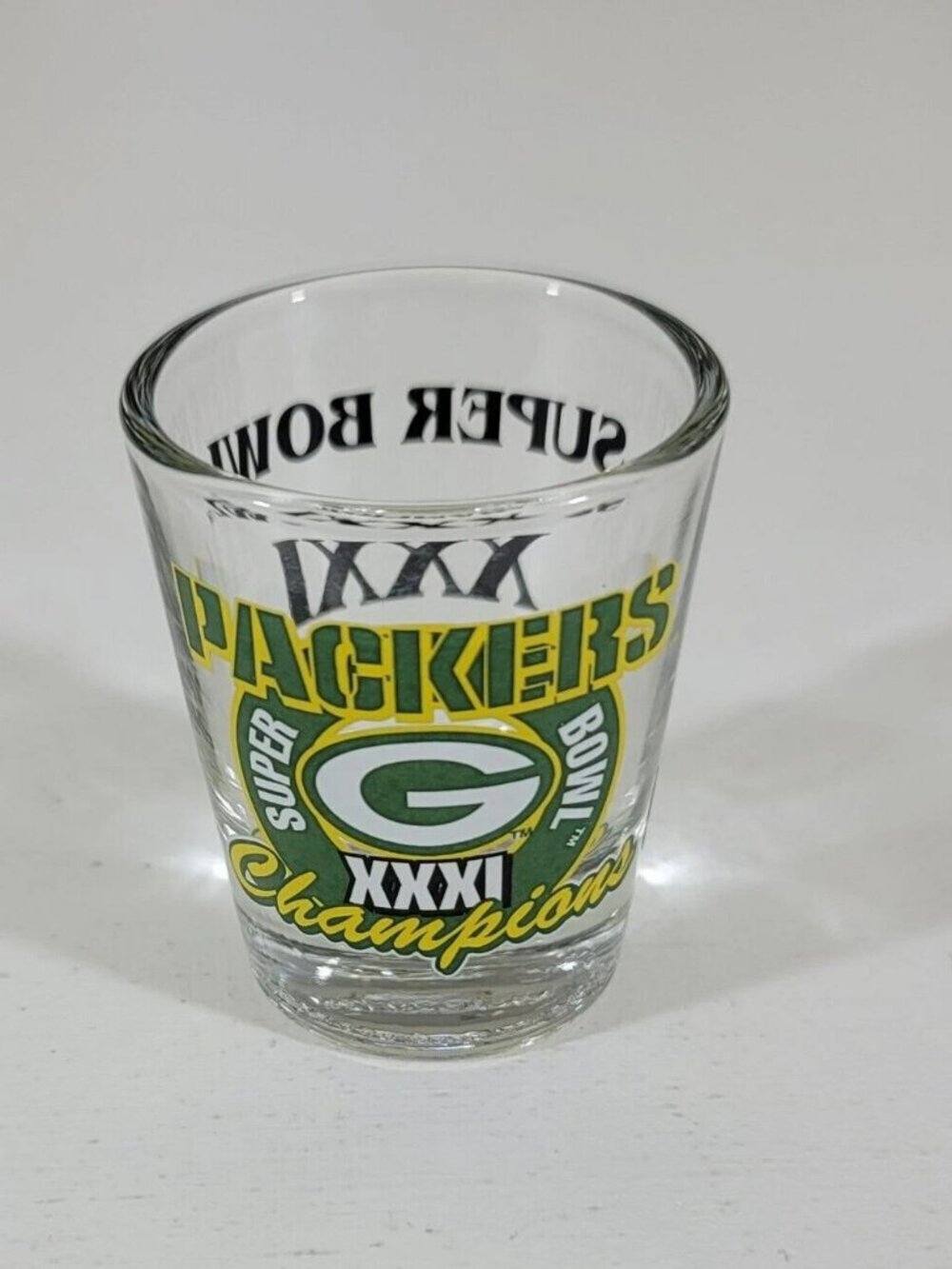 Vintage Green Bay Packers Super Bowl XXXI Shot Glass 1997